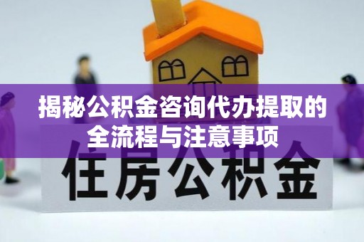 九龙揭秘公积金咨询代办提取的全流程与注意事项