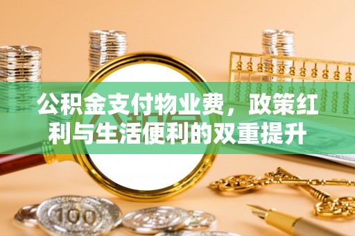 九龙公积金支付物业费，政策红利与生活便利的双重提升
