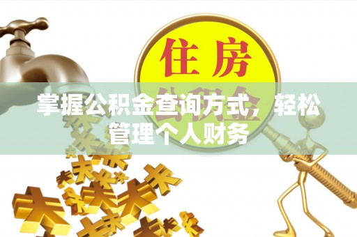 九龙掌握公积金查询方式，轻松管理个人财务