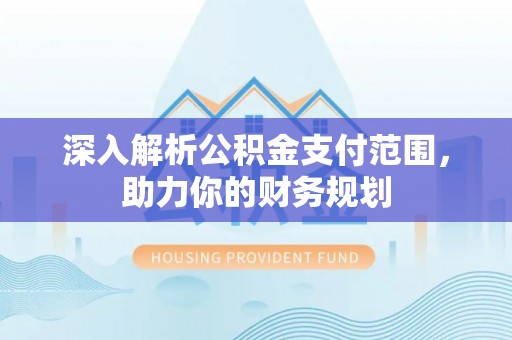 九龙深入解析公积金支付范围，助力你的财务规划