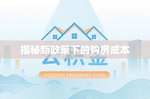 九龙揭秘新政策下的购房成本