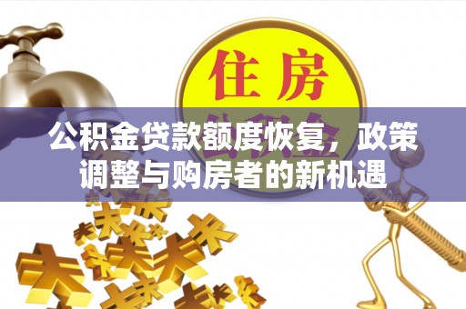 九龙公积金贷款额度恢复，政策调整与购房者的新机遇