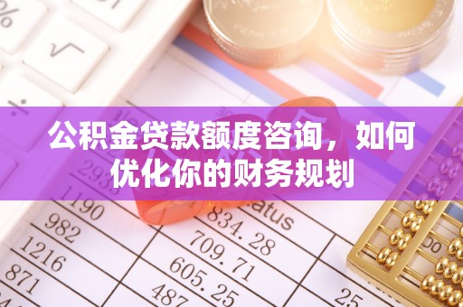 九龙公积金贷款额度咨询，如何优化你的财务规划