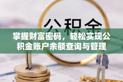 九龙掌握财富密码，轻松实现公积金账户余额查询与管理