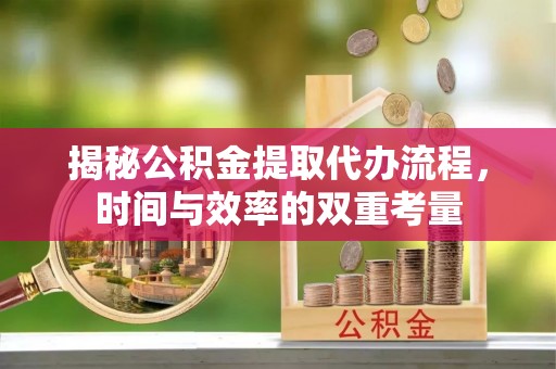九龙揭秘公积金提取代办流程，时间与效率的双重考量
