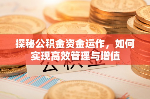 九龙探秘公积金资金运作，如何实现高效管理与增值